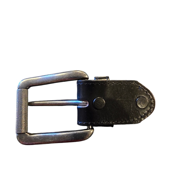 Justin Top Grain Leather Black Belt Sz 32 Snap Buckle - Picture 3 of 7
